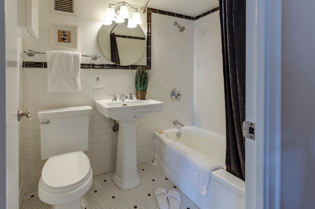 Clean bathroom basin